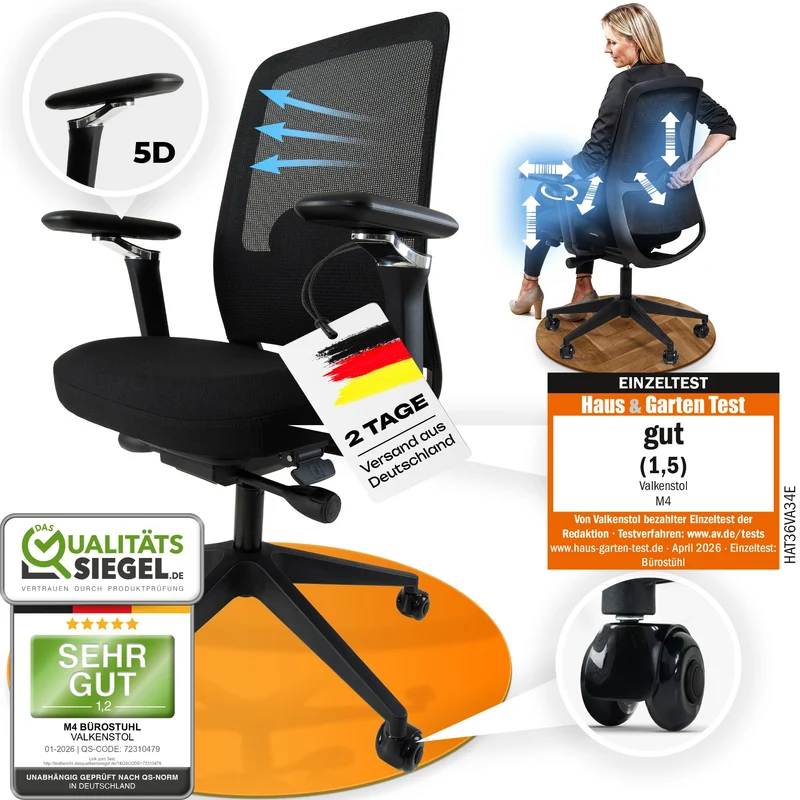VALKENSTOL M4 - Bürostuhl ergonomisch, modern und stylish