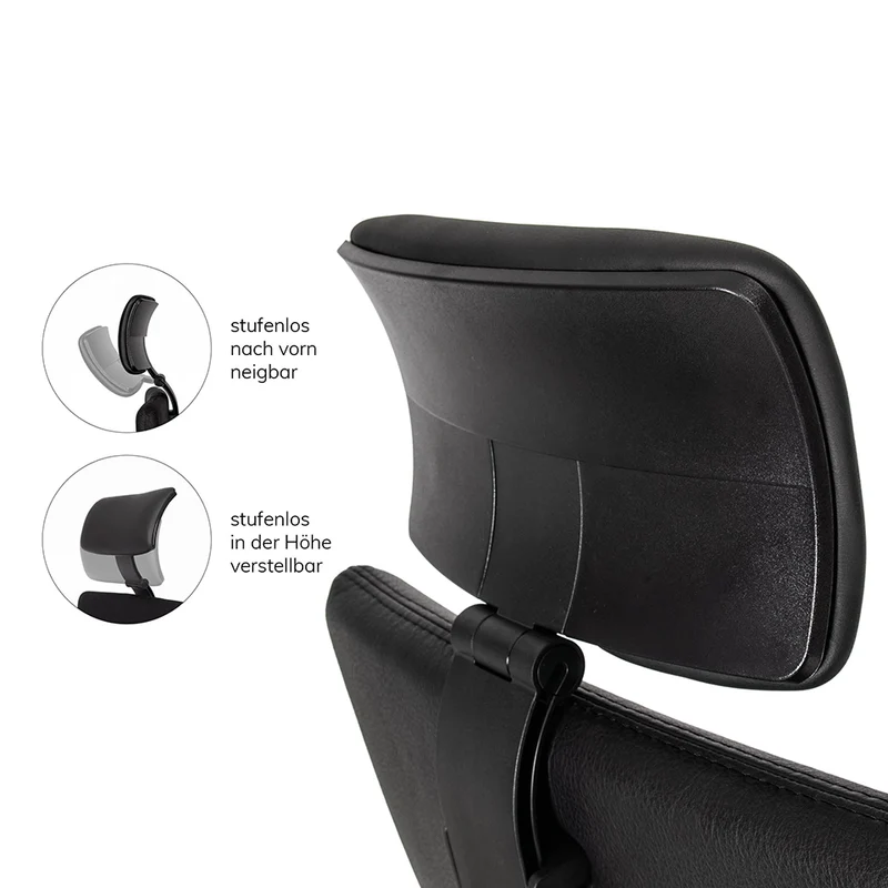 Ergonomischer Bürostuhl Agilis AG10 | Comfort | Leder | mit Kopstütze