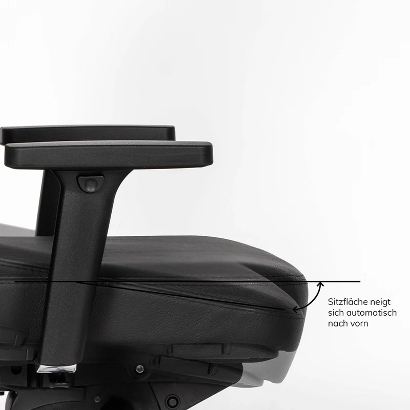 Ergonomischer Bürostuhl Agilis AG10 | Comfort | Leder | mit Kopstütze