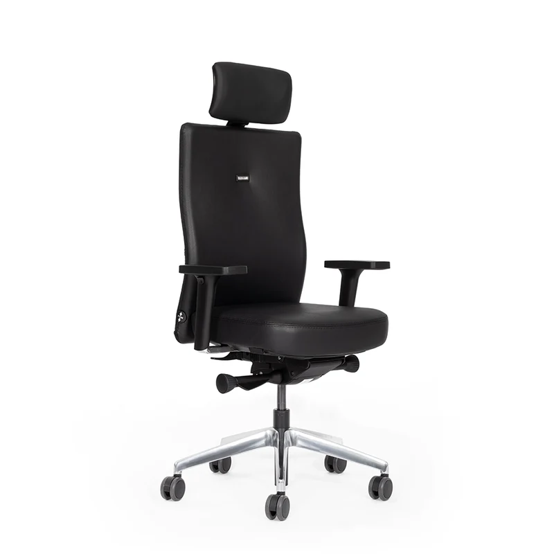 Ergonomischer Bürostuhl Agilis AG10 | Comfort | Leder | mit Kopstütze