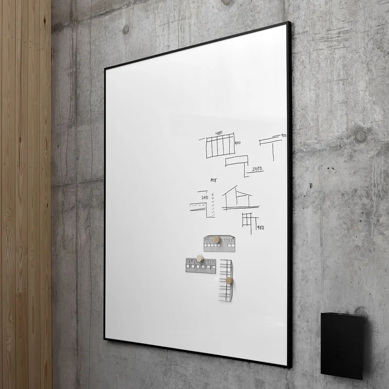 LINTEX Whiteboard ONE | Rahmen Weiß und Schwarz | Emaillierte, magnetische Schreibfläche