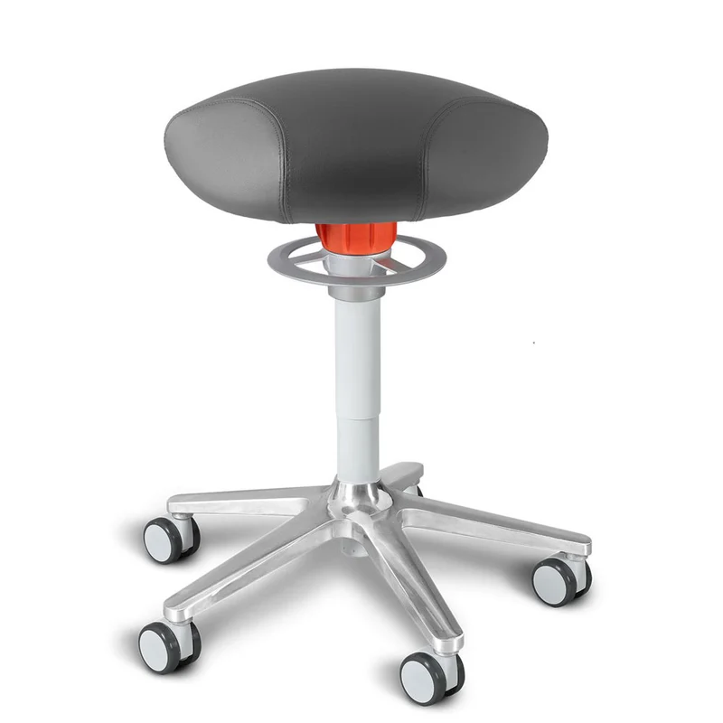 KÖHL ONGO Roll Triangel | Stoff | Schwarz Alu | ergonomischer Sitzhocker | Arbeitshocker