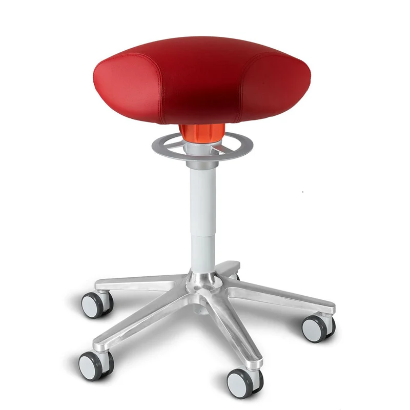 KÖHL ONGO Roll Triangel | Stoff | Schwarz Alu | ergonomischer Sitzhocker | Arbeitshocker
