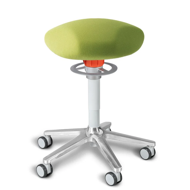 KÖHL ONGO Roll Triangel | Stoff | Schwarz Alu | ergonomischer Sitzhocker | Arbeitshocker