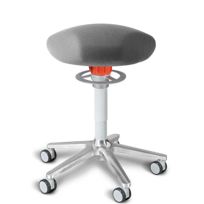 KÖHL ONGO Roll Triangel | Stoff | Schwarz Alu | ergonomischer Sitzhocker | Arbeitshocker