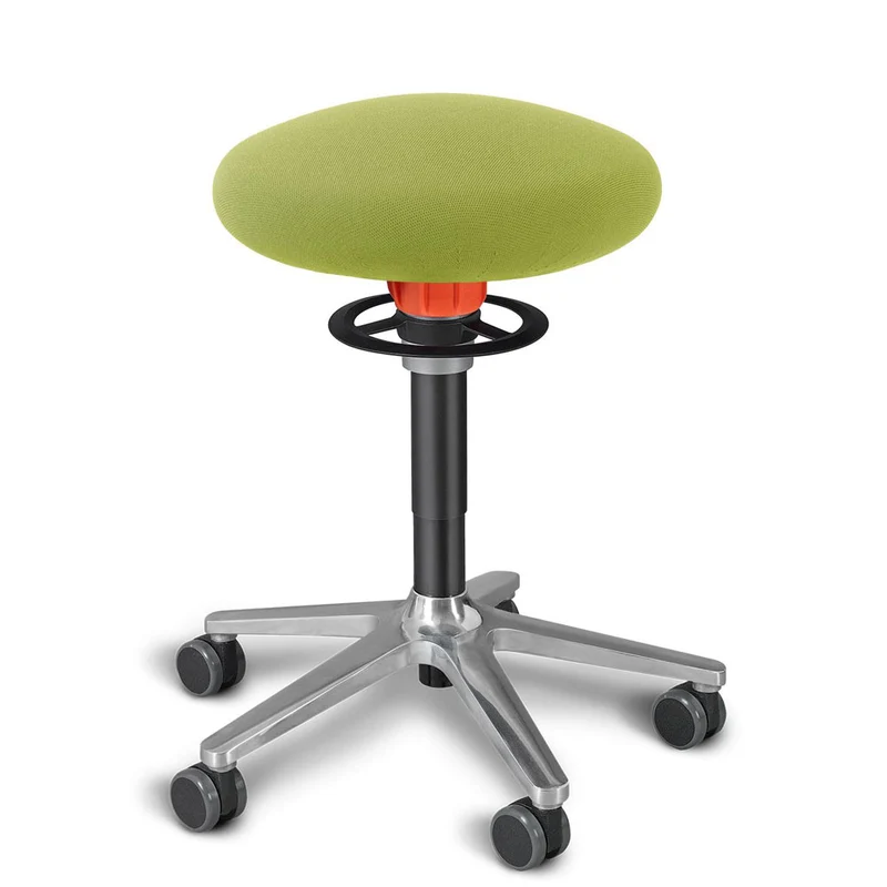 KÖHL ONGO Roll | Stoff | Schwarz Alu | ergonomischer Sitzhocker | Arbeitshocker