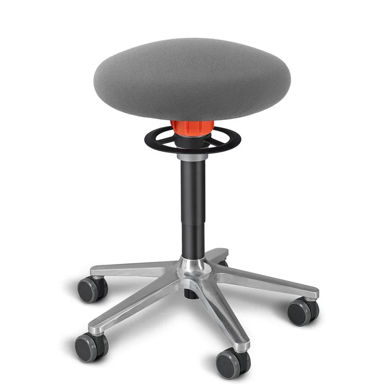 KÖHL ONGO Roll | Stoff | Schwarz Alu | ergonomischer Sitzhocker | Arbeitshocker