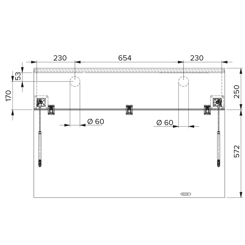 Reiss Wandschreibtisch klappbar | Platz für 2 Monitore | Schreibtisch - 115cm breit - viel Platz