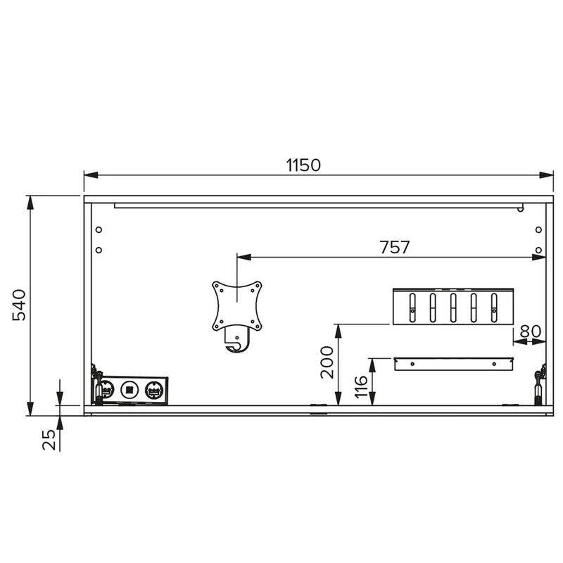 Reiss Wandschreibtisch klappbar | Platz für 2 Monitore | Schreibtisch - 115cm breit - viel Platz