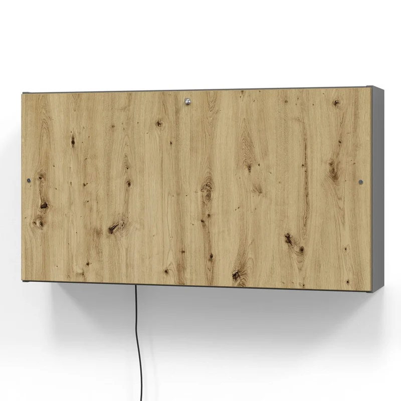Hammerbacher Wandschreibtisch Anthrazit/Asteiche klappbar Homeoffice Schreibtisch - B120 x T26 x H65 cm