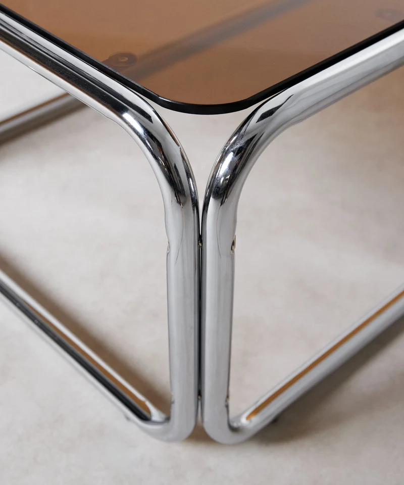 Mesa de Centro Rectangular de Metal y Cristal Templado Mai (120x60cm)