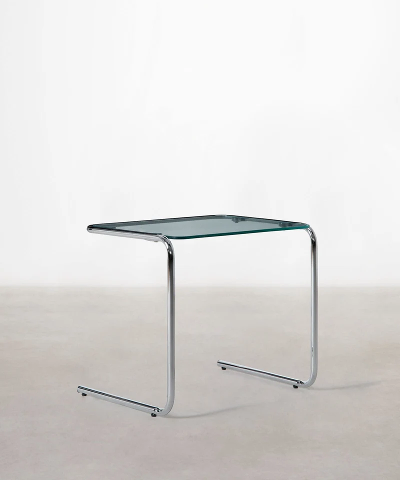 Mesa Auxiliar de Metal y Cristal Templado Bonet