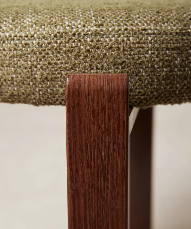 Silla de Comedor Tapizada y en Metal efecto Madera Aura