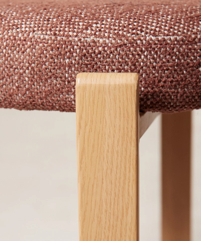 Silla de Comedor Tapizada y en Metal efecto Madera Aura