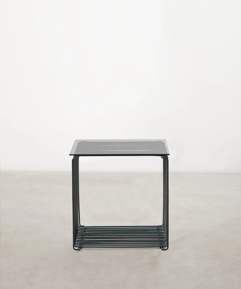 Mesa auxiliar de metal y cristal Lyn
