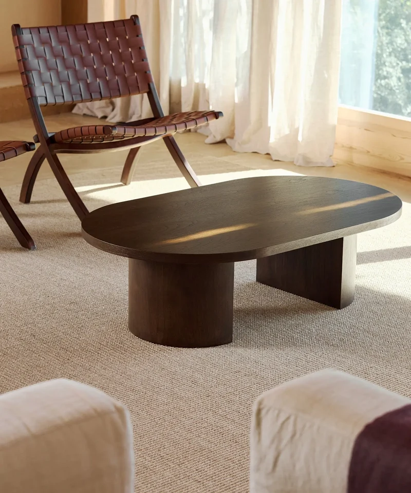 Mesa de Centro Ovalada en Madera Lily (120 cm)