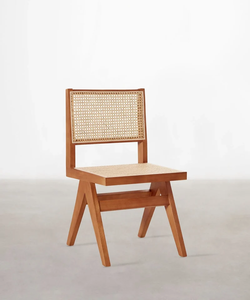 Silla de Comedor en Madera y Ratán Chiara