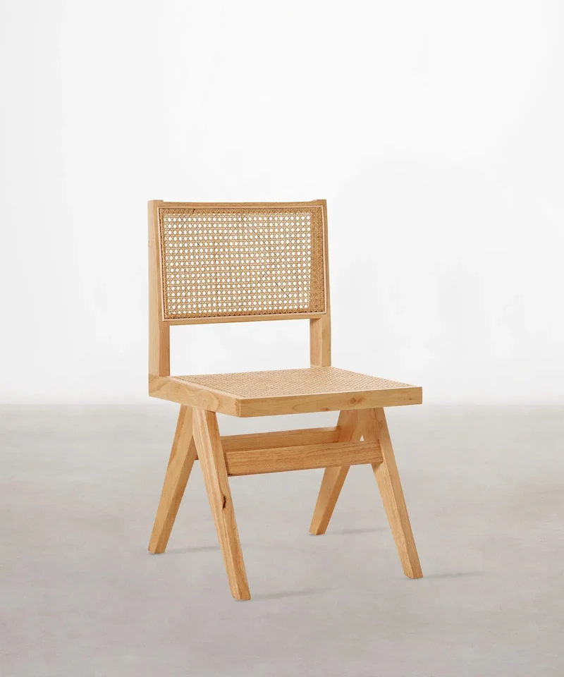 Silla de Comedor en Madera y Ratán Chiara