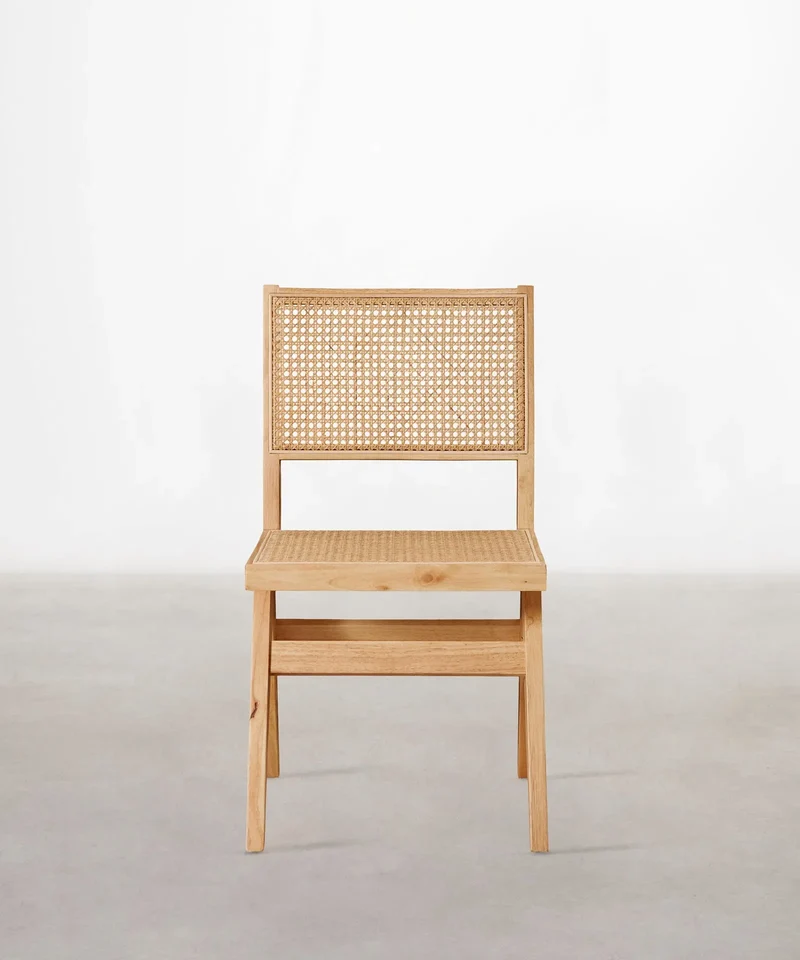 Silla de Comedor en Madera y Ratán Chiara