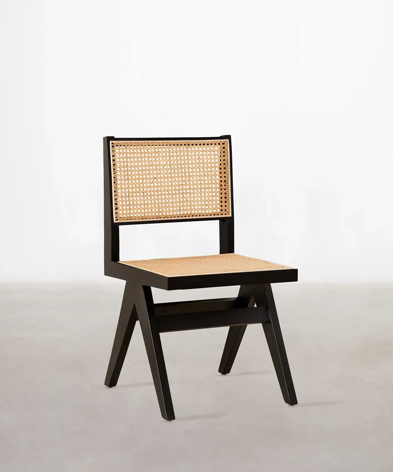 Silla de Comedor en Madera y Ratán Chiara