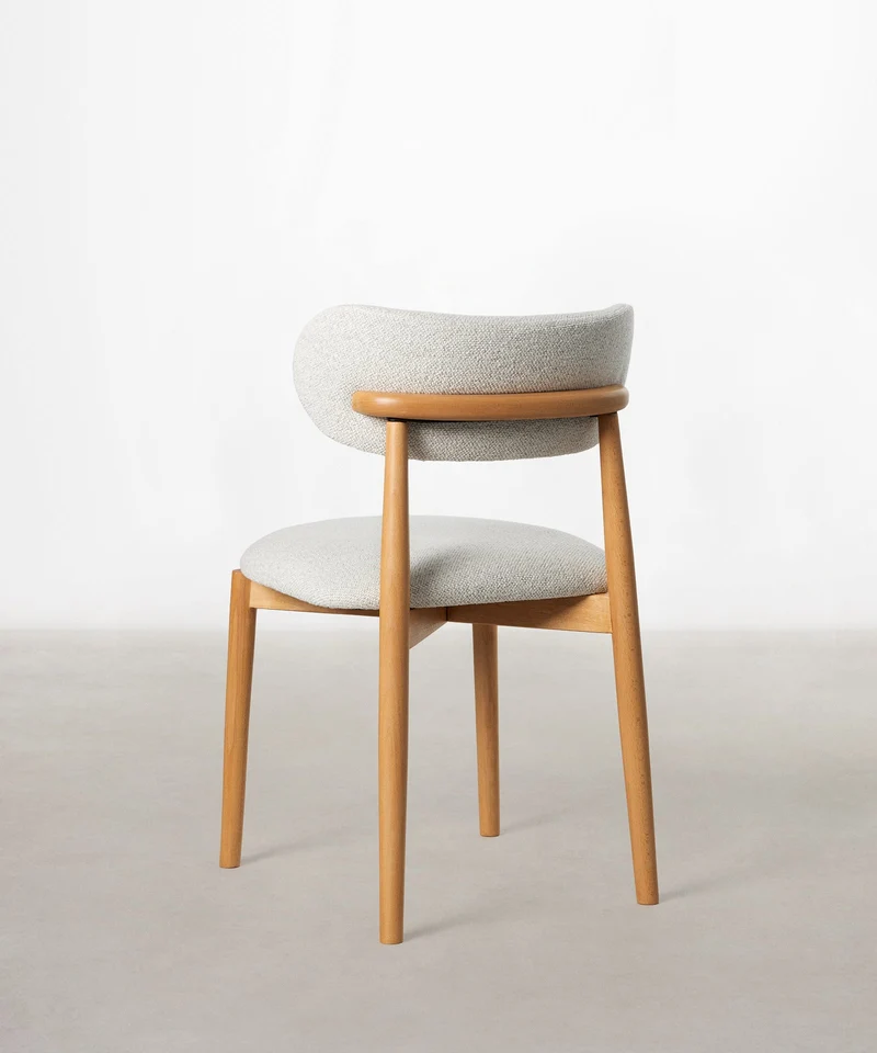 Silla de Comedor en Madera y Tapizada Dean
