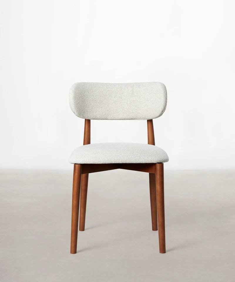 Silla de Comedor en Madera y Tapizada Dean