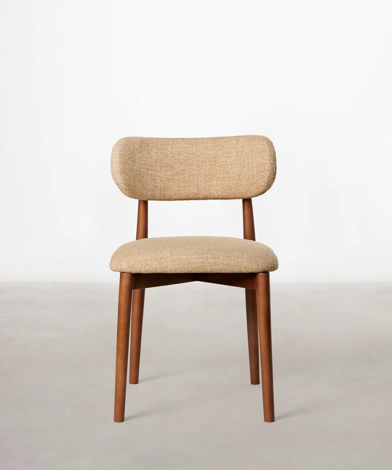 Silla de Comedor en Madera y Tapizada Dean