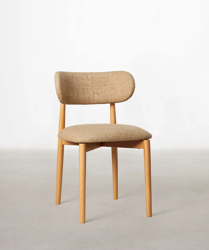 Silla de Comedor en Madera y Tapizada Dean