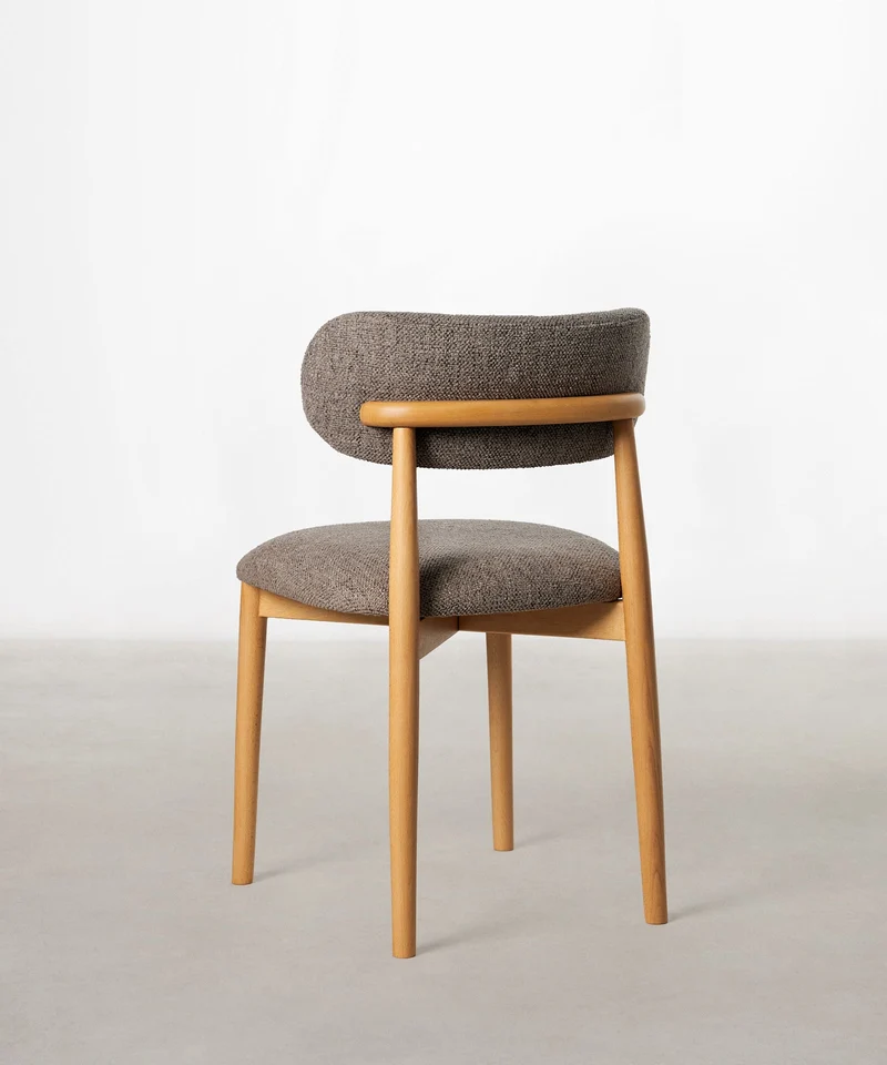 Silla de Comedor en Madera y Tapizada Dean