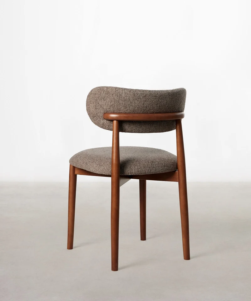 Silla de Comedor en Madera y Tapizada Dean