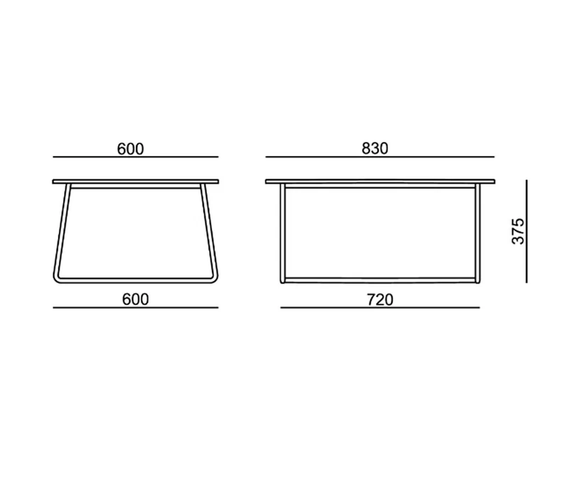 YOS T1 Beistelltisch 60 x 83 cm | Couchtisch | Loungetisch