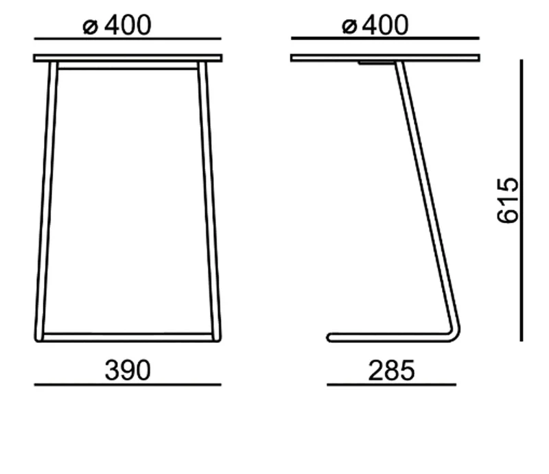 YOS T1 Beistelltisch Rund | Couchtisch | Loungetisch | D 40 cm