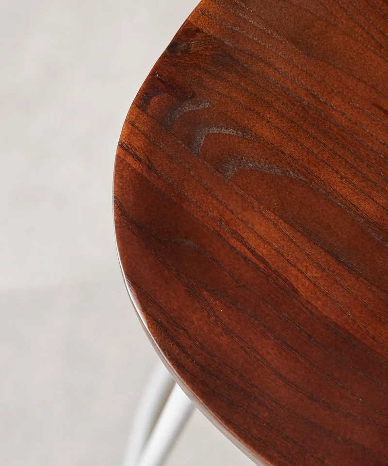 Taburete Alto en Acero y Madera Mel