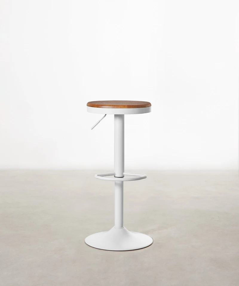 Taburete Alto Regulable en Acero y Madera Oslo