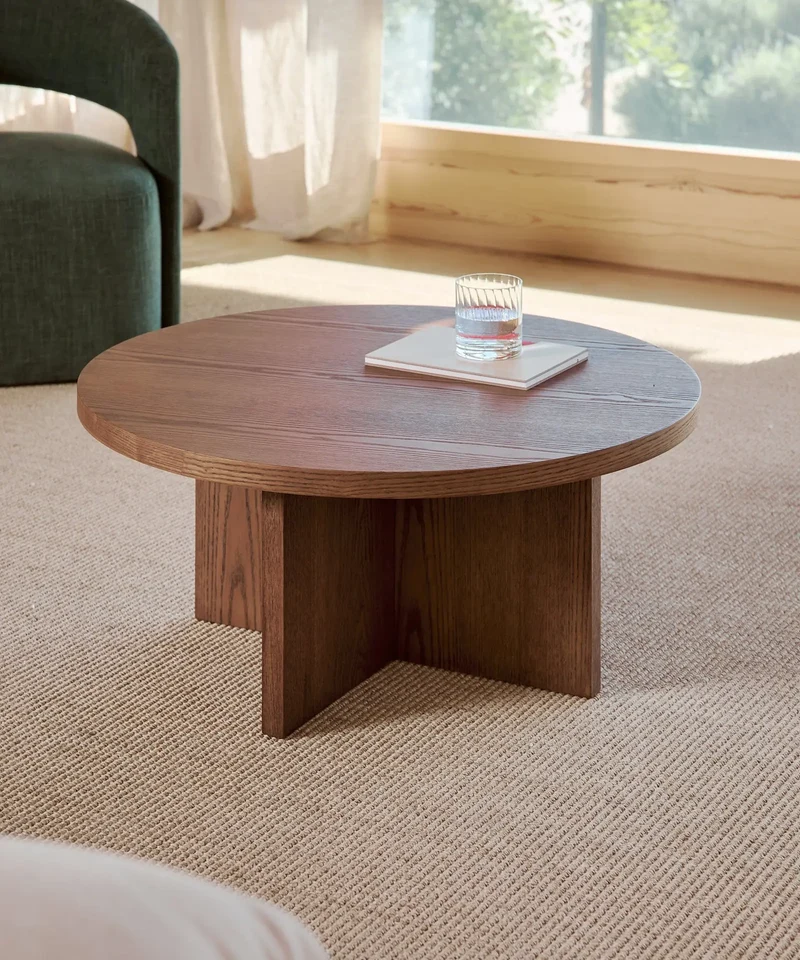 Mesa de Centro Redonda en Madera Takaya (80 cm)