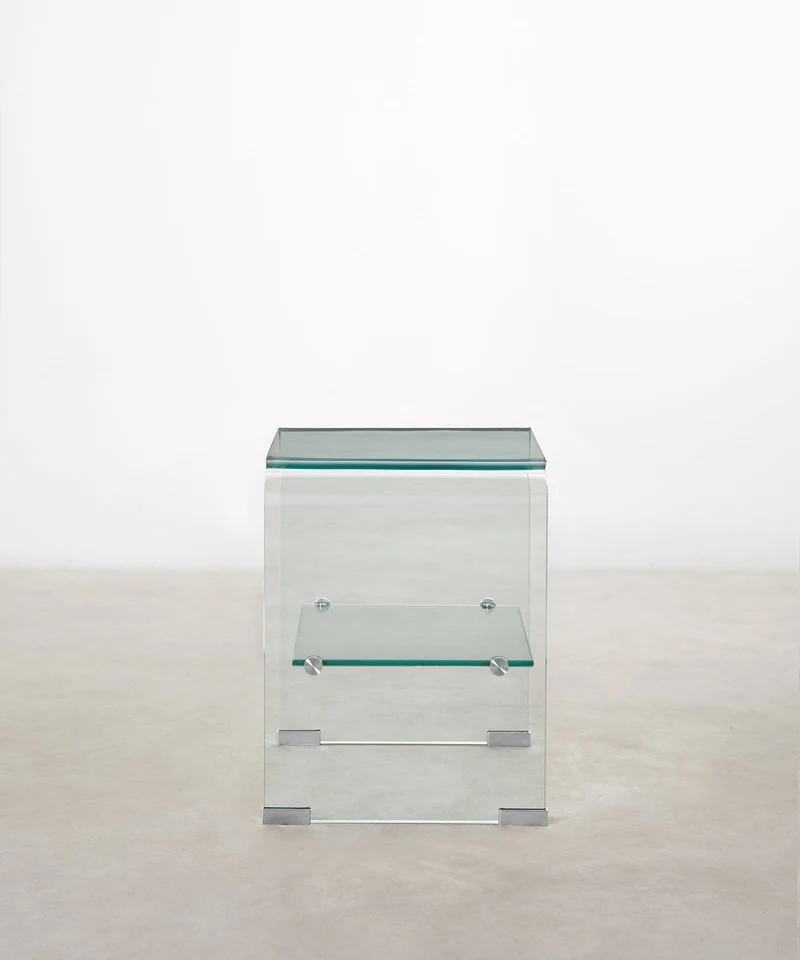 Mesa Auxiliar de Cristal Templado Siena (47x45 cm)
