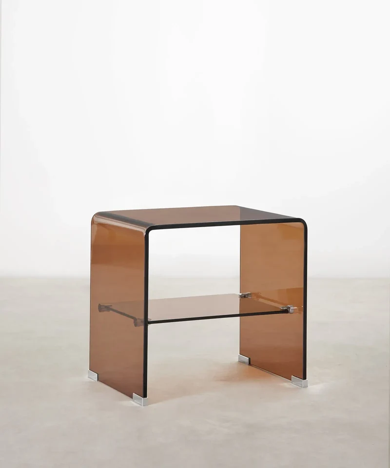 Mesa Auxiliar de Cristal Templado Siena (47x45 cm)