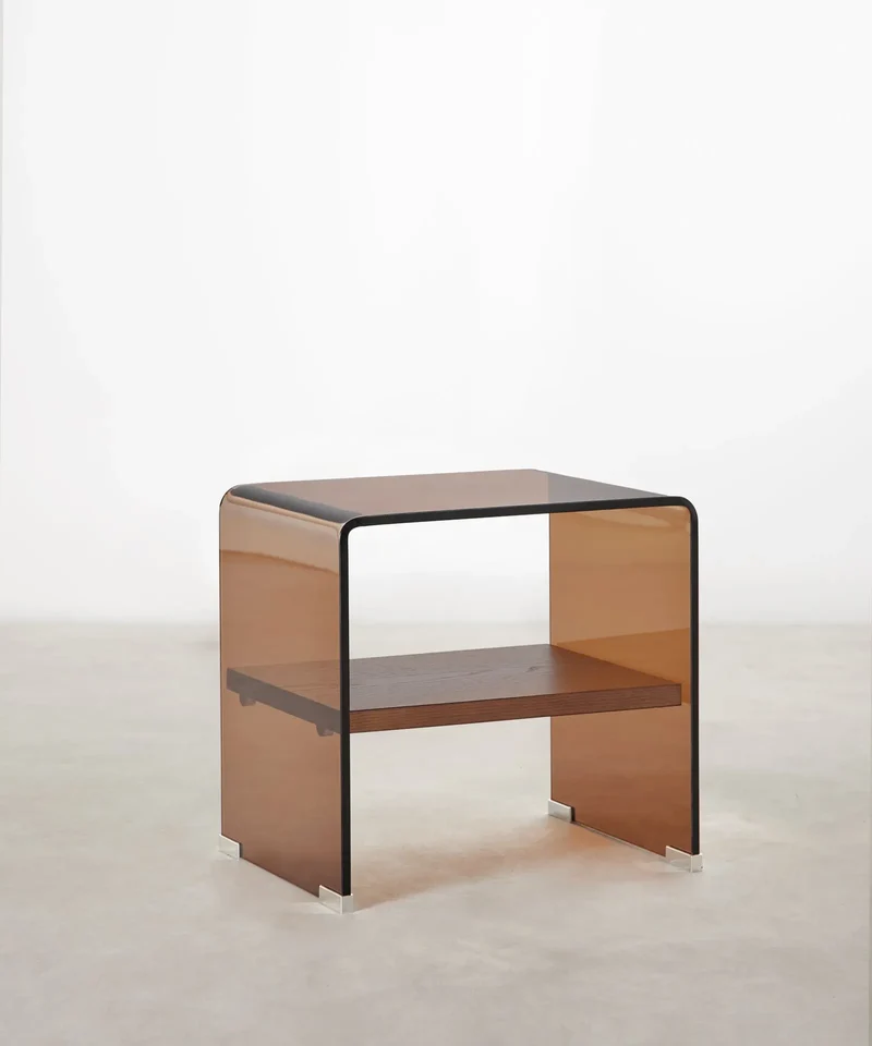Mesa Auxiliar de Cristal Templado Aris (47x45 cm)