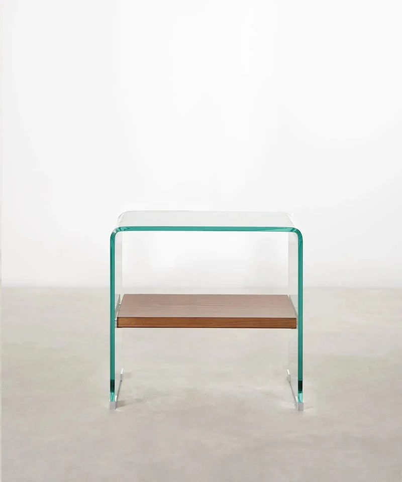 Mesa Auxiliar de Cristal Templado Aris (47x45 cm)