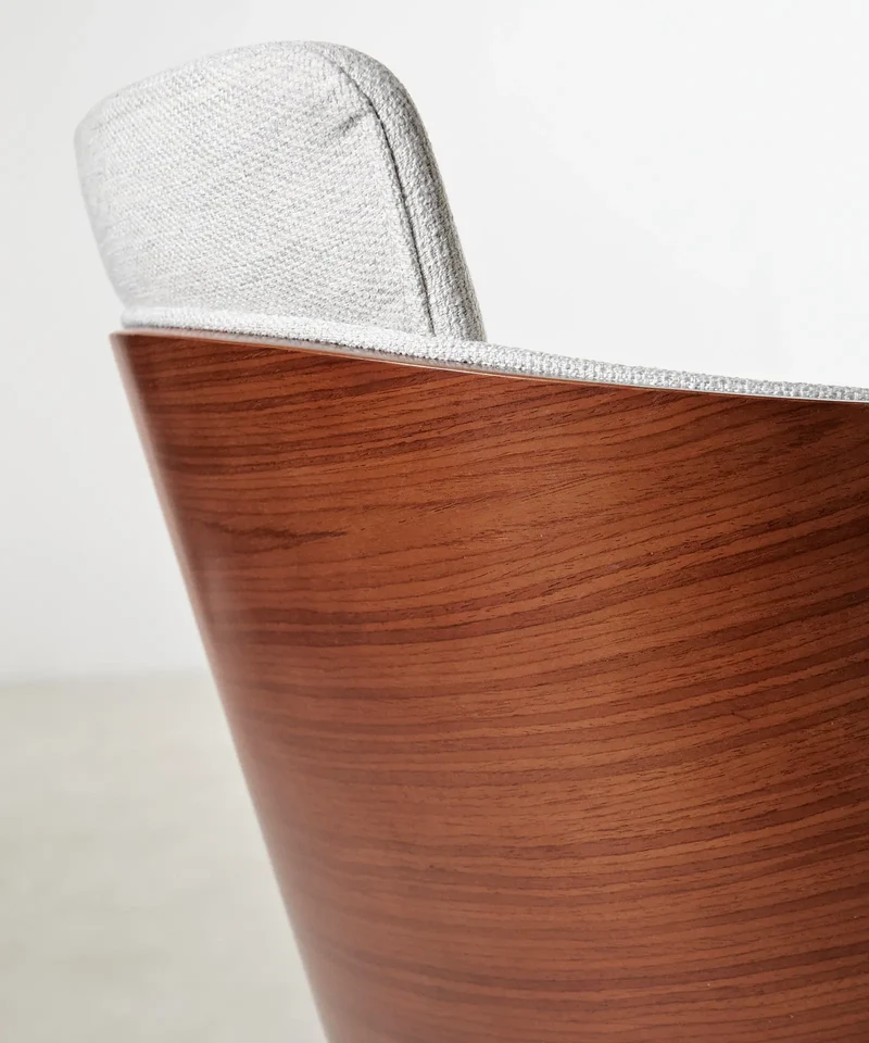 Silla de Escritorio de Madera y Tapizada Ajustable Maddie