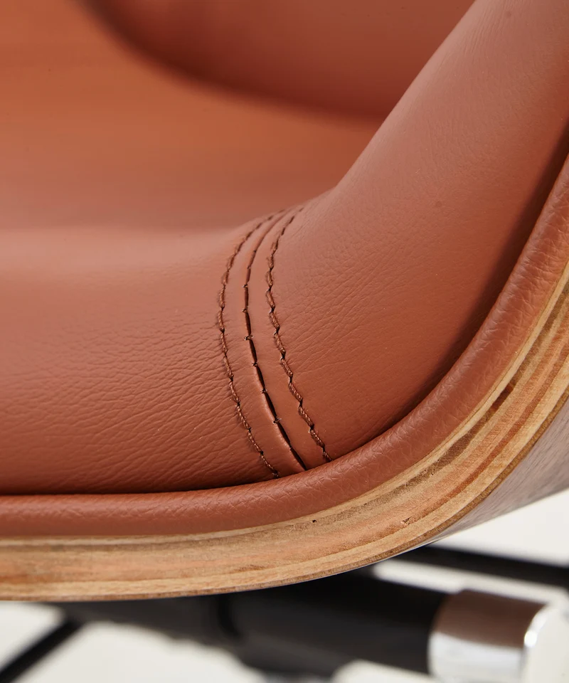 Silla de Escritorio de Piel y Madera Marvin