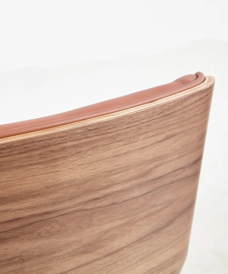 Silla de Escritorio de Piel y Madera Marvin