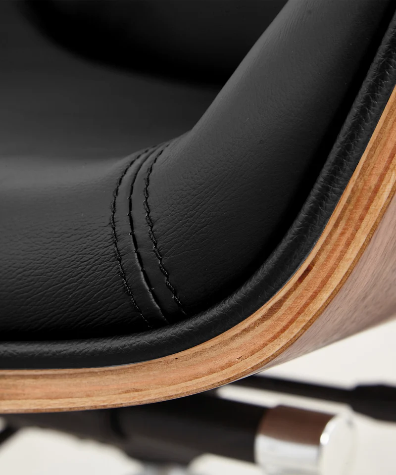Silla de Escritorio de Piel y Madera Marvin
