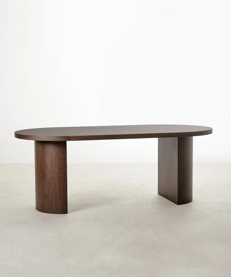 Mesa de Comedor Ovalada de Madera Lily (200 x 100 cm)