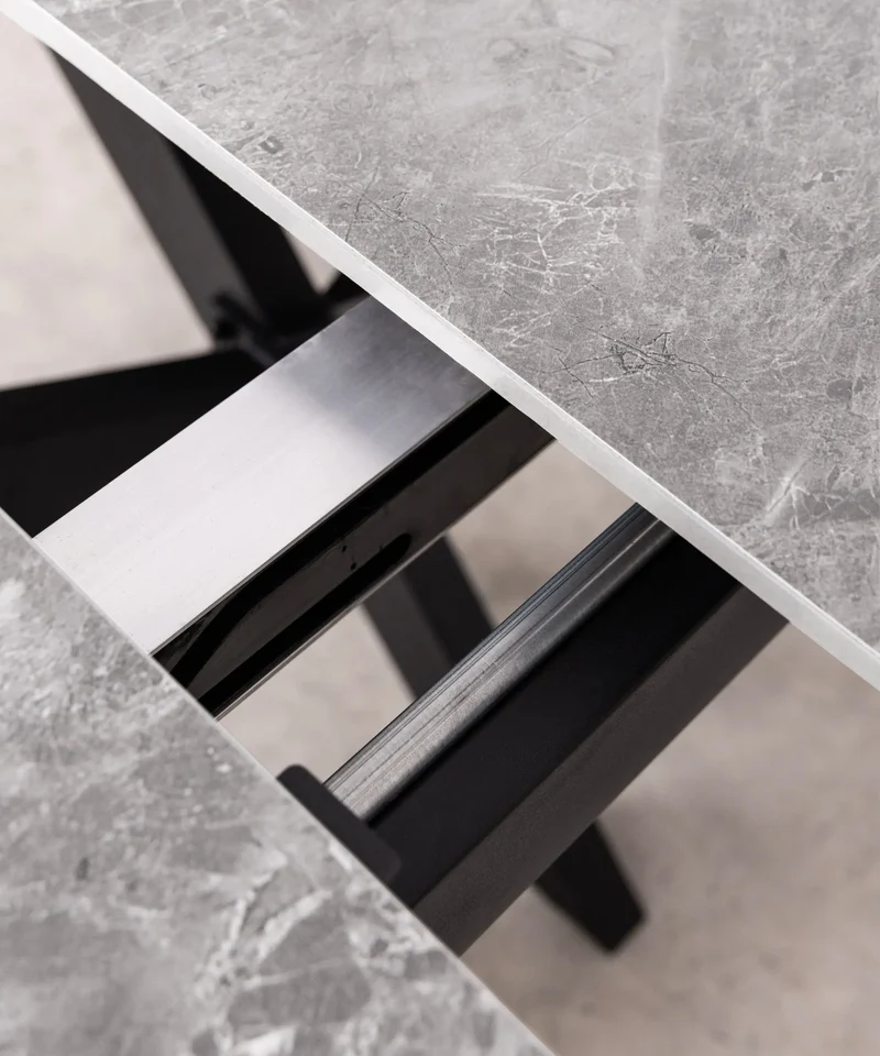 Mesa de Comedor Rectangular Extensible Travis (180-220 cm) - Glossy Grey