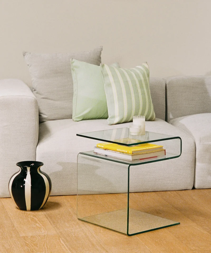 Mesa Auxiliar de Cristal Templado Saura