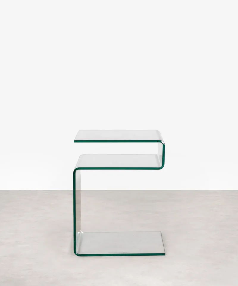 Mesa Auxiliar de Cristal Templado Saura