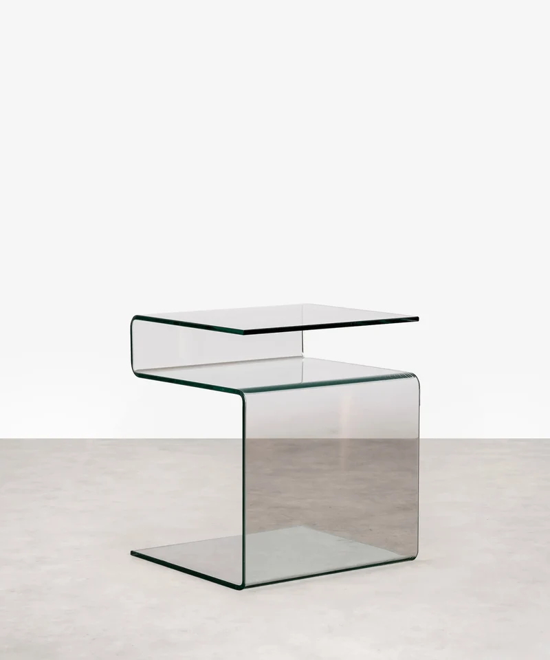 Mesa Auxiliar de Cristal Templado Saura