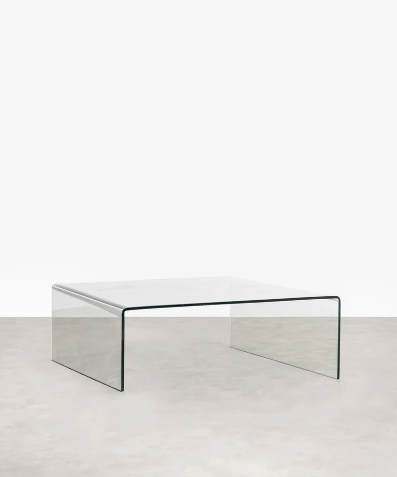 Mesa de Centro Cuadrada de Cristal Templado Burano (100x100 cm)