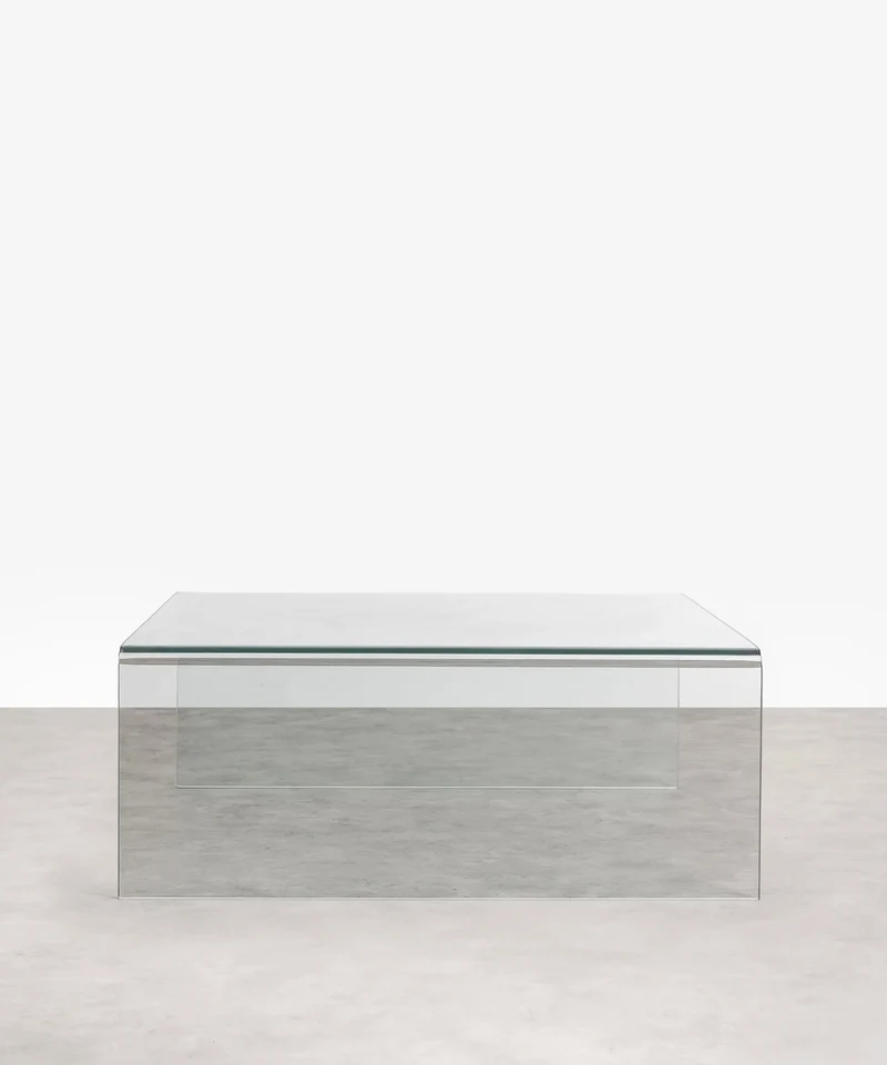 Mesa de Centro Cuadrada de Cristal Templado Burano (100x100 cm)